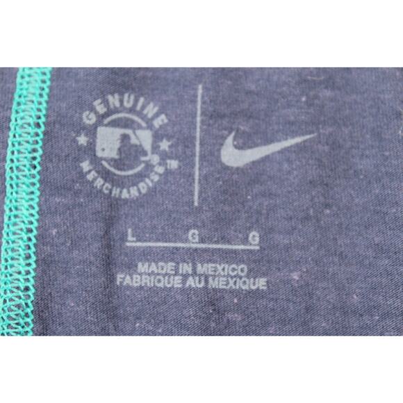 Nike Seattle Mariners MLB Navy White Sleeve T-Shirt Men's Size Large - Picture 4 of 8